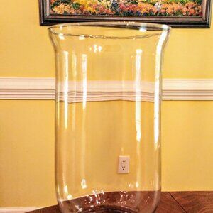 Large Glass Hurricane Partylite Style Candle Holder or Vase